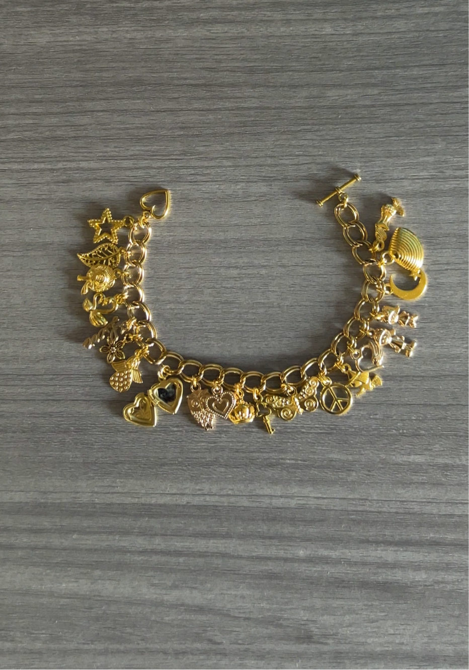 Gold 20 Charm Mystery Bracelet w/ Pic🎃🎀
