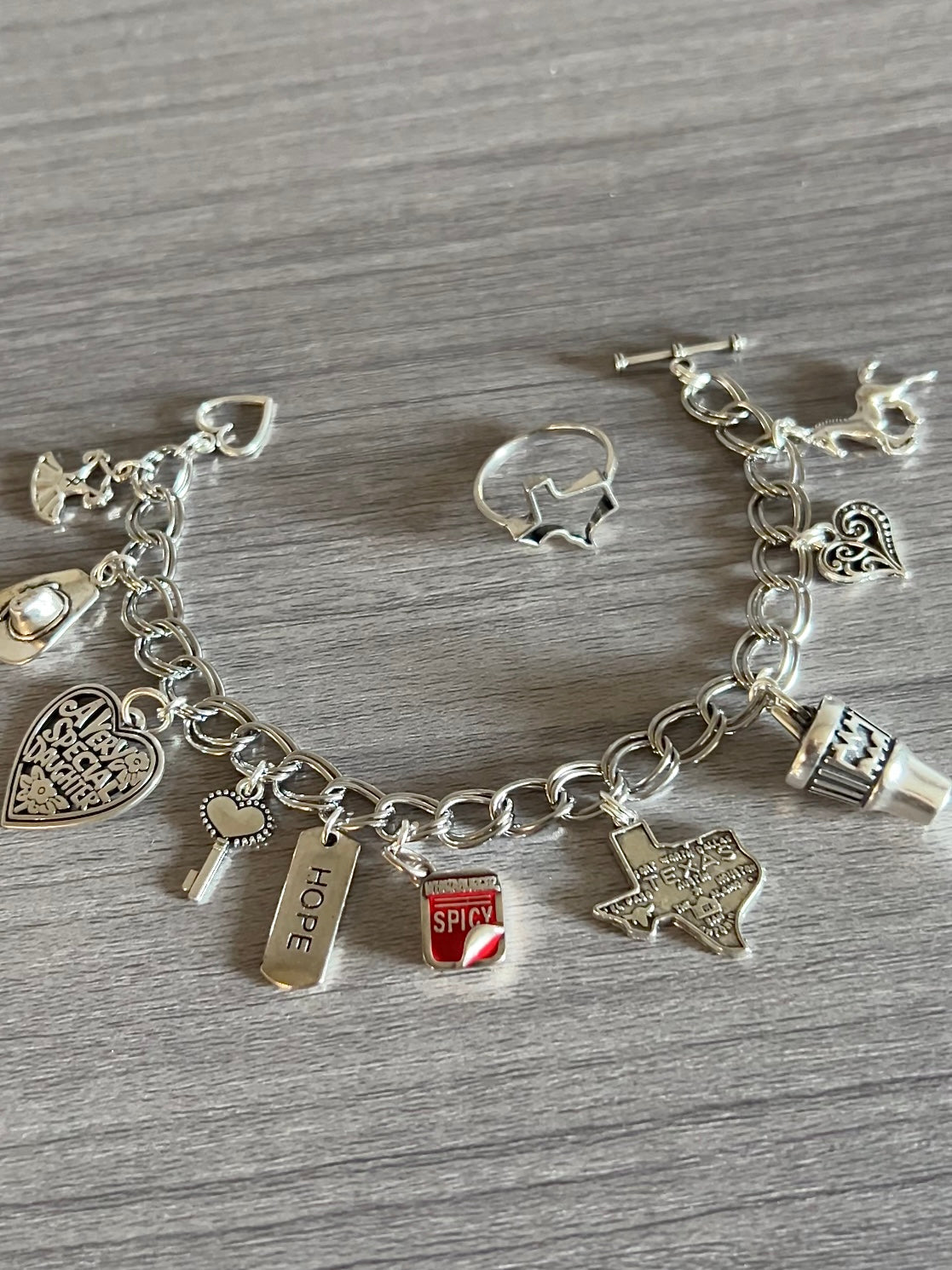 Texas Girl Charm Bracelet Bundle(🚨Was $86🚨includes J.A dupe charms & ring)